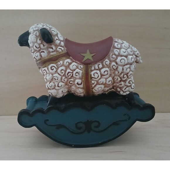 Rocking Sheep Figurine Children's Baby Nursery Room Decor Cute Fun 6.5 x 5.5 - Picture 3 of 12